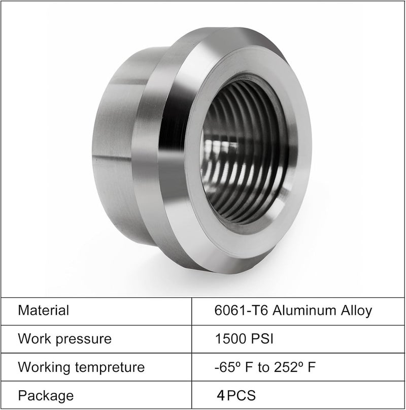 CNRAQR Aluminum 3/4" NPT Female Weld on Bung Weldable Fitting 4PCS - Image 4